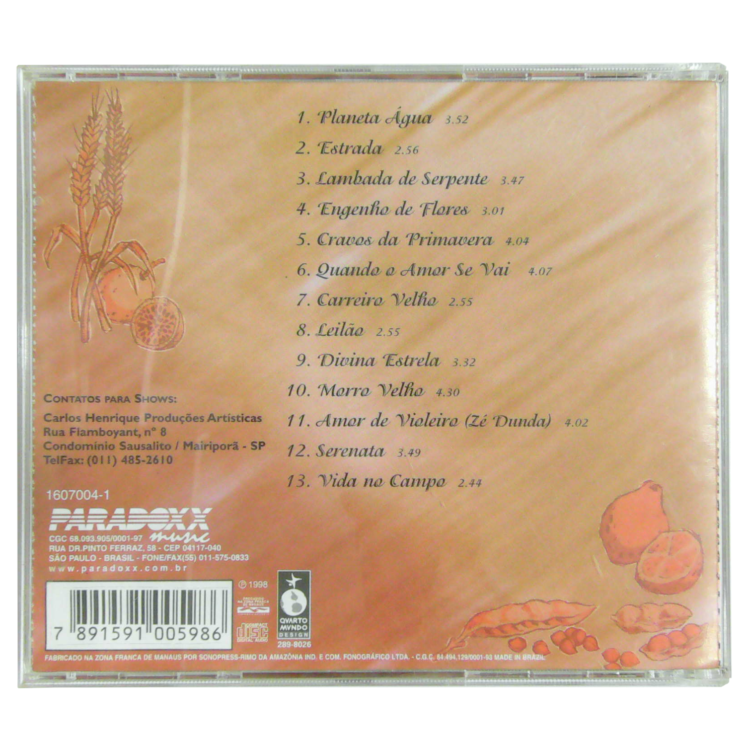 Back Picture of CD - Pena Branca e Xavantinho - Coração Matuto